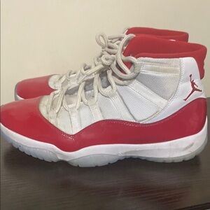 Jordan Red and White Athletic Shoes